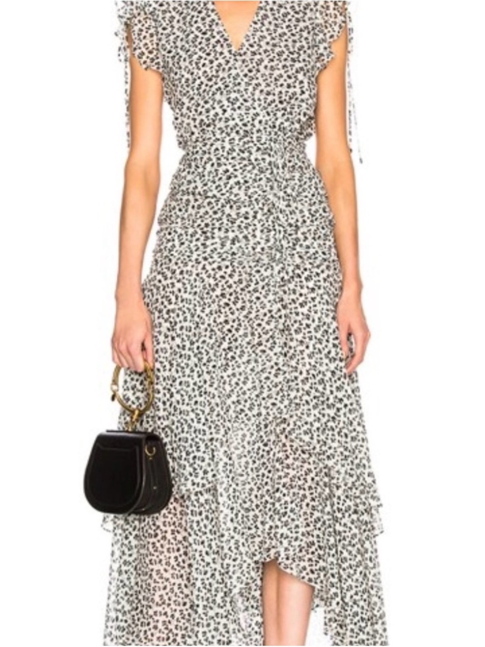 Veronica Beard Black and White Animal-Print Maxi Dress